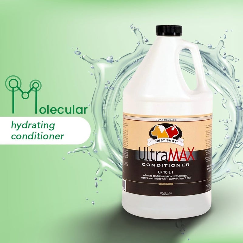 Best Shot UltraMAX Pro Conditioner, Hydrating Conditioner for Any Dog or Cat, Coat Release Technology, Sweet Pea Essence, 1.1-Gallon - Image 2